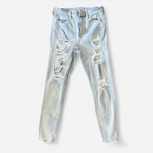 American Eagle Outfitters - Light Blue Super High Rise Jeggings Crop